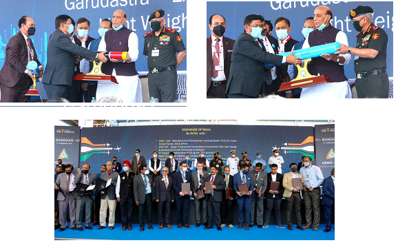 बी डी एल ने एयरो इंडिया-2021 में किया नये उत्पाीदों का उद्घाटन और एम ओ यू