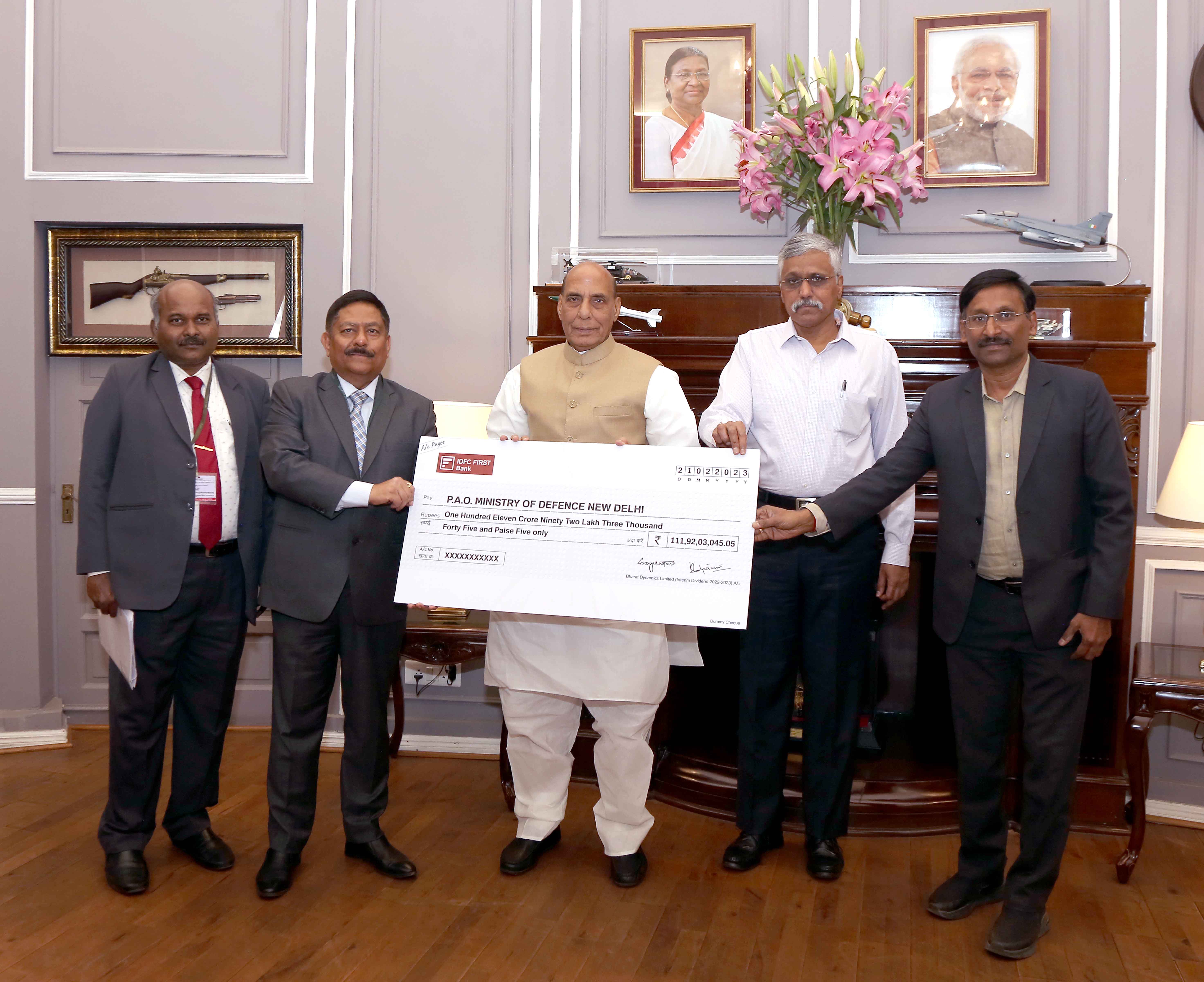 बीडीएल ने सरकार को अंतिम लाभांश का भुगतान किया