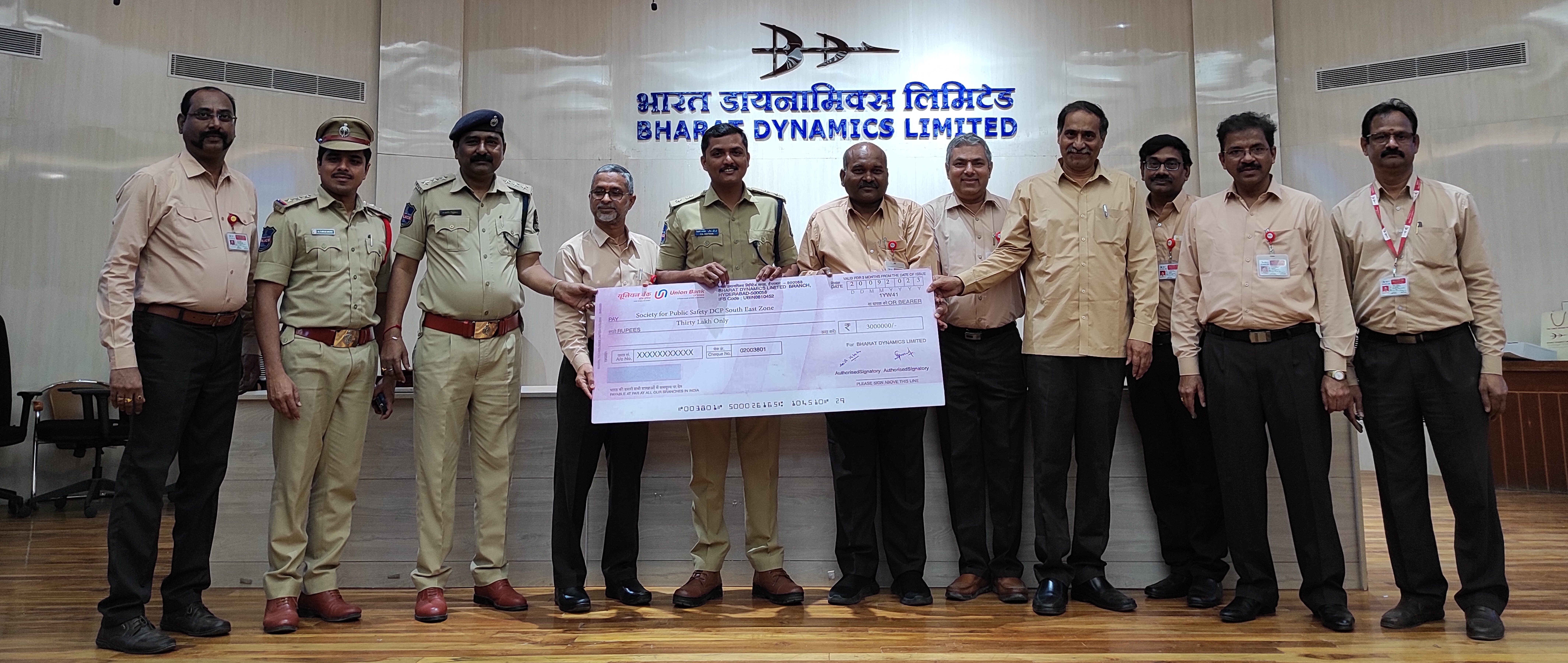 बीडीएल ने हैदराबाद में सीसीटीवी कैमरे लगवाने के लिए किया योगदान