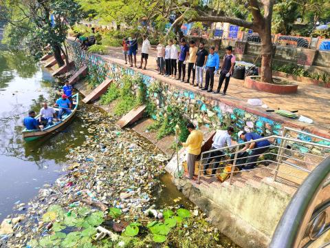 image of Swachhata Shram Daan at Harbadevi Community Pond image 3