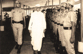 Image of Hon'ble Prime Minister of India, Shri Morarji Desai Inspecting the Guard of Honour while Inaugurating the Indian Coast Guard (1978)