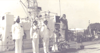 Image of Commissioning of ICGS Rajshree by Hon'ble Governor of West Bengal, Shri BD Pandey - 1985