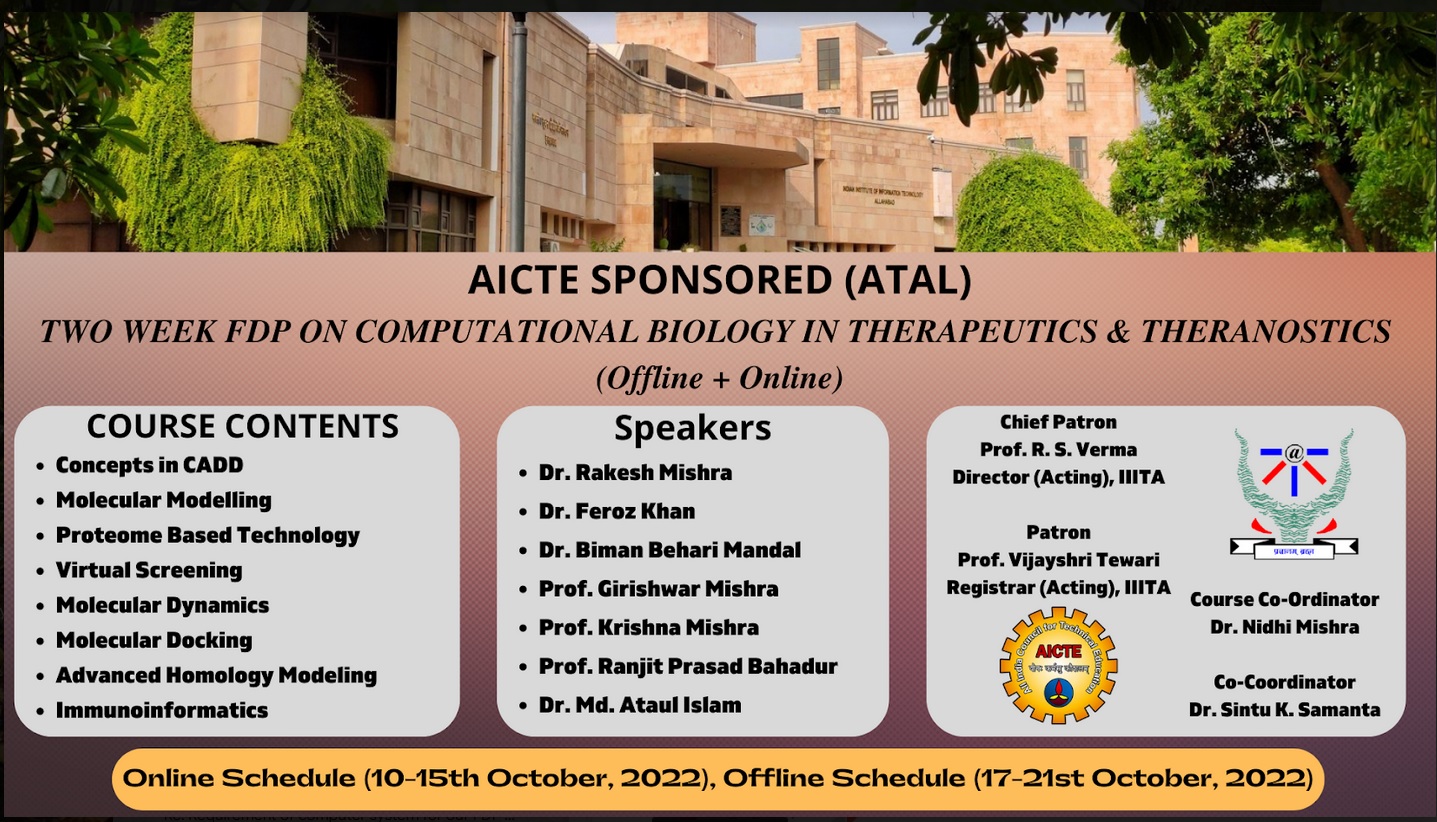 Aicte Sponsored (Atal) Two Week Fdp On Computational Biology In Therapeutics & Theranostics