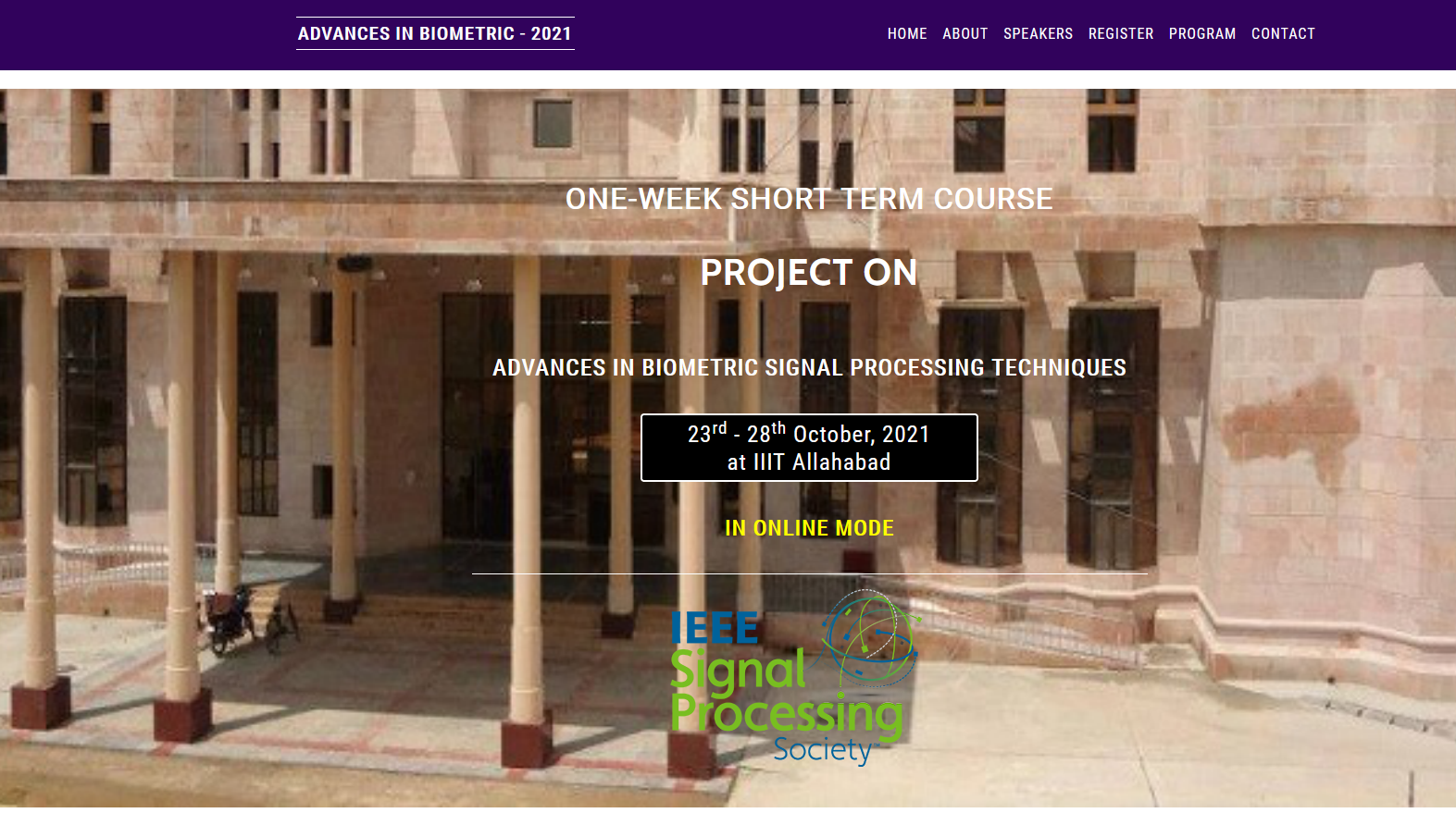 One-Week Short Term Course Project On Advances in Biometric Signal Processing Techniques