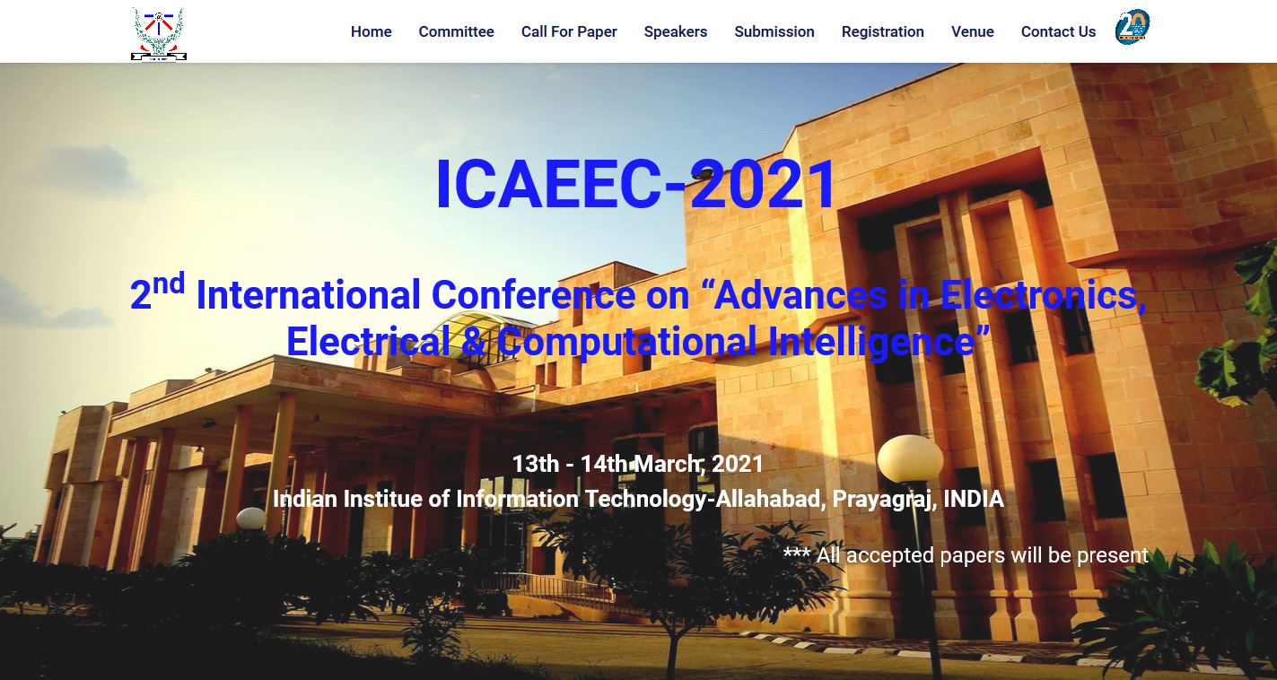International conference on “Advances in Electronics: Electrical: Computational Intelligence”- 2021 (ICAEEC-21)