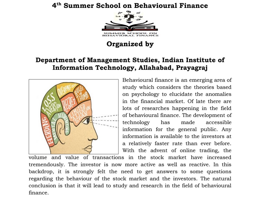 4th Summer School on Behavioural Finance