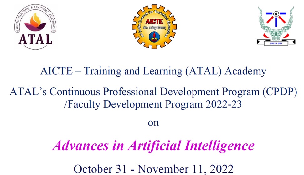 Two weeks AICTE (ATAL) sponsored FDP on "Advances in Artificial Intelligence