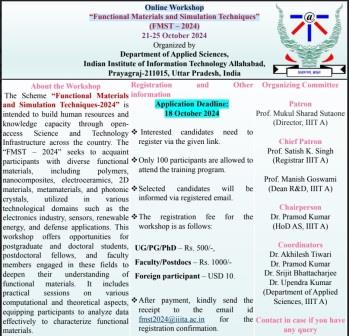 Online Workshop on Functional Materials and Simulation Techniques (FMST – 2024)