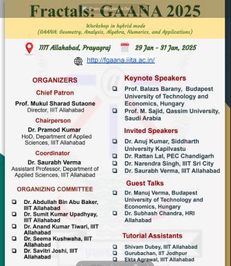 Workshop on Fractals: GAANA, January 29 - 31, 2025