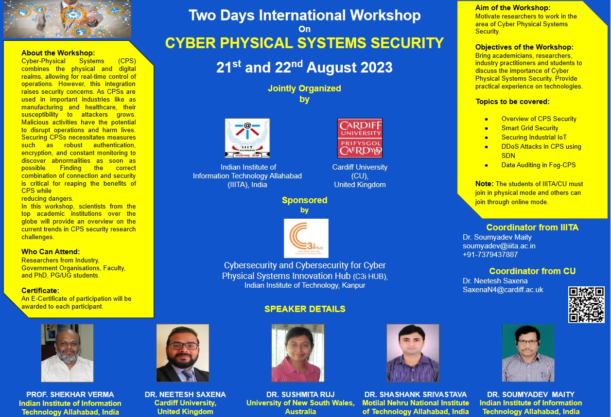 2 Days International Workshop On Cyber Physical Systems Security