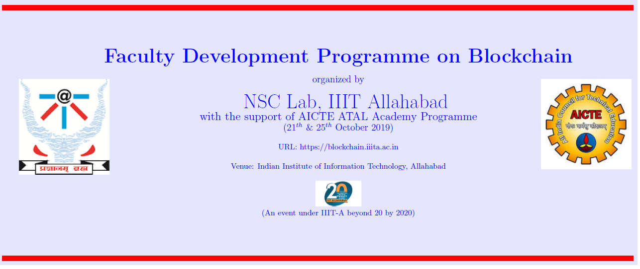 Faculty Development Programme on Blockchain