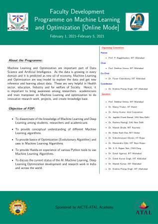 Self-Financed Course-cum Workshop on “Supply Chain and Logistics - Modeling and Analysis”