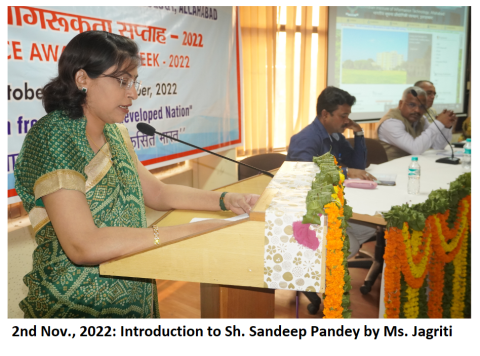 2 Nov. 2022 : Introduction to Sh Sandeep Pandey by Ms. Jagriti
