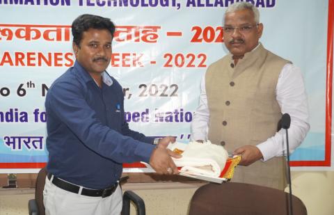 2 Nov. 2022 : Shawl Presented to Sh. Sandeep Pandey, DSP, CBI