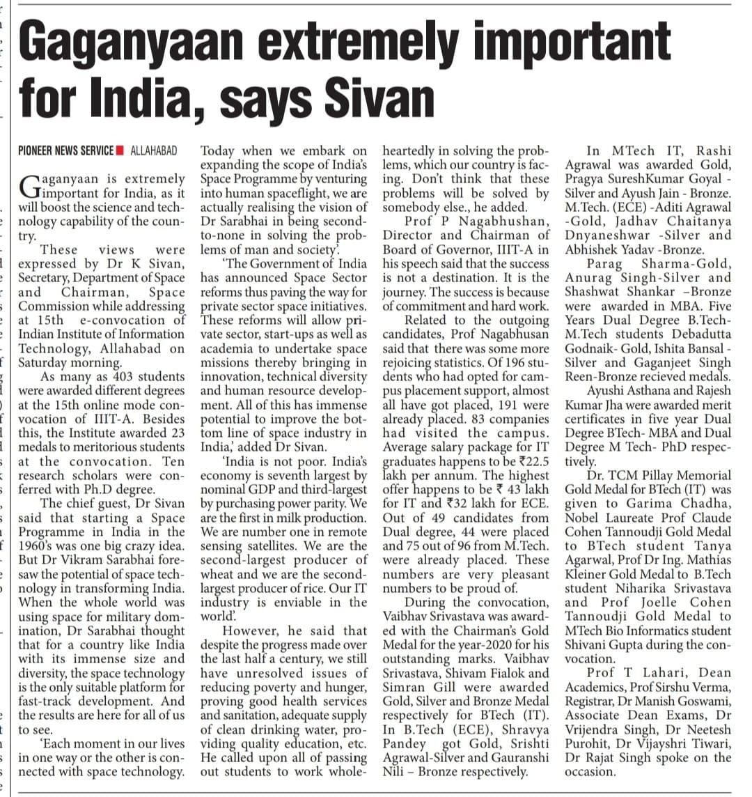 Gaganyaan extremely important for India, says Sivan