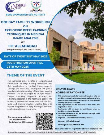 ONE DAY FACULTY WORKSHOP ON EXPLORING DEEP LEARNING TECHNIQUES IN MEDICAL IMAGE ANALYSIS AT IIIT ALLAHABAD