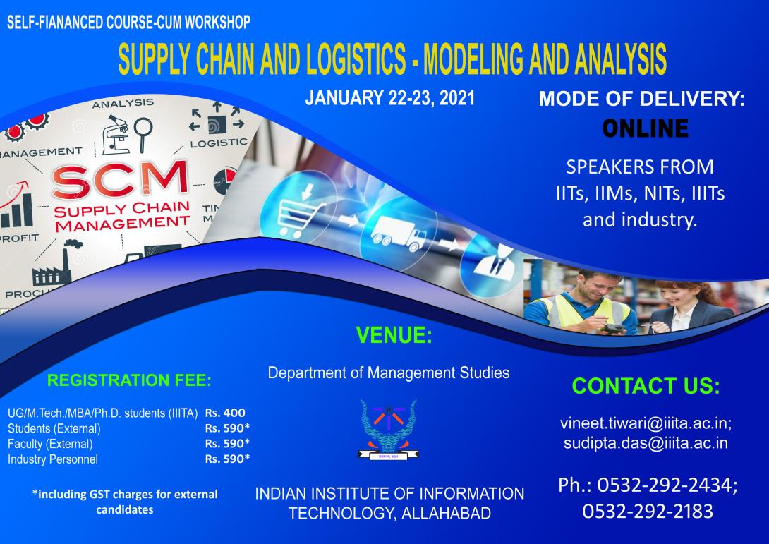 Self-Financed Course-cum Workshop on Supply Chain and Logistics - Modeling and Analysis