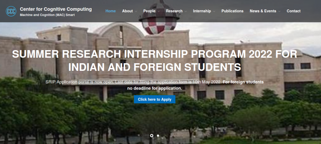 Summer Research Internship 2022 under Center for Cognitive Computing (CCC)