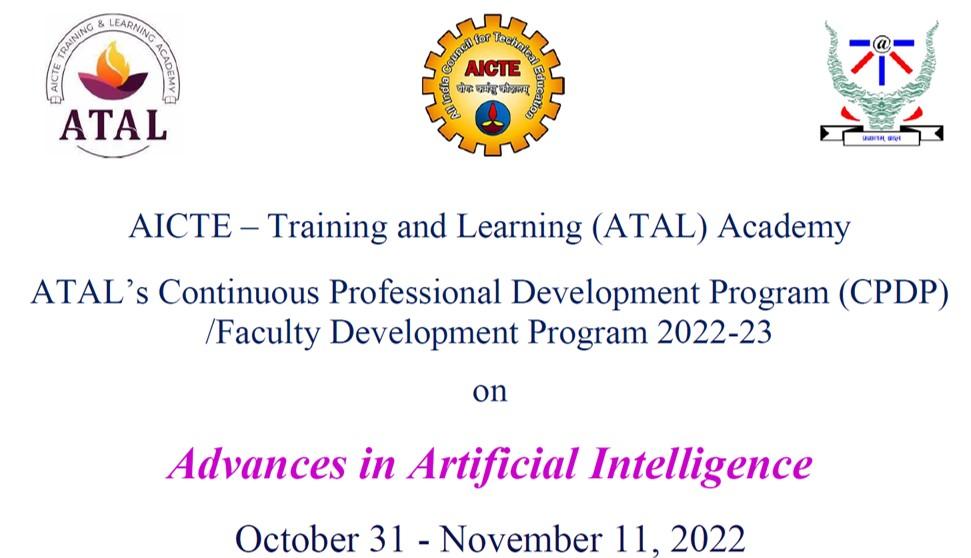 Two weeks AICTE (ATAL) sponsored FDP on "Advances in Artificial Intelligence