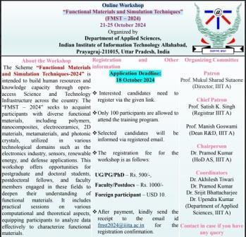 Online Workshop on Functional Materials and Simulation Techniques (FMST – 2024)