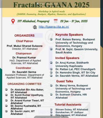 Workshop on Fractals: GAANA, January 29 - 31, 2025