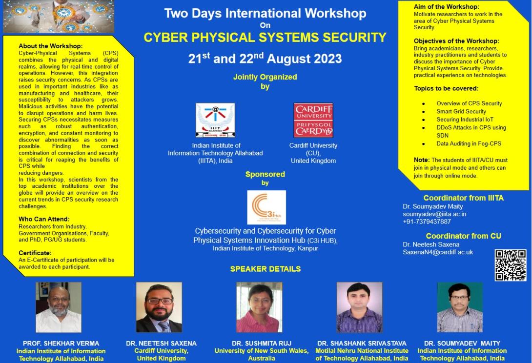 2 Days International Workshop On Cyber Physical Systems Security