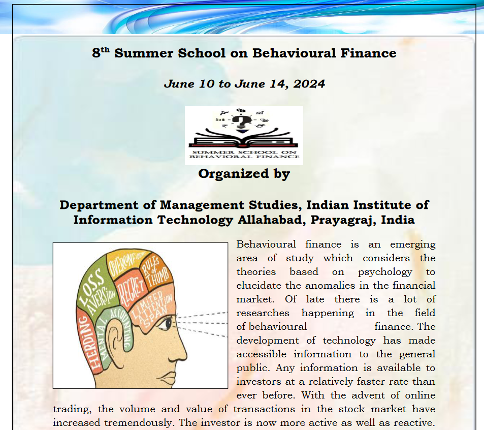 8th Summer School on Behavioural Finance