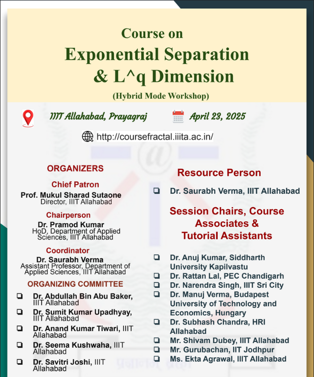Course on Exponential Separation and Lq Dimension, April 23, 2025
