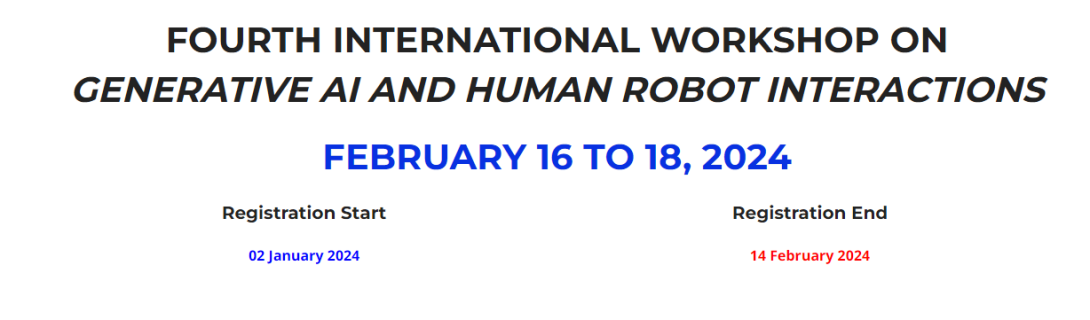 Fourth International Workshop On Generative Ai And Human Robot Interactions February 16 To 18, 2024